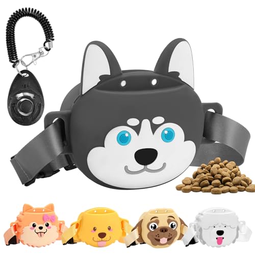 MEWTOGO Silikon-Leckerli-Tasche mit Trainings-Klicker, starker Magnetverschluss, tragbare Leckerli-Tasche mit Bund, für Spaziergänge mit Hund, Haustier-Training, Husky-Grau MEWTOGO Silikon-Leckerli-Tasche mit Trainings-Klicker, starker Magnetverschluss, tragbare Leckerli-Tasche mit Bund, für Spaziergänge mit Hund, Haustier-Training, Husky-Grau von MEWTOGO