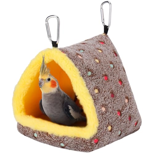 MEWTOGO Winter Warm Vogelnest Haus, Flauschige Papageien Vogelbett für Käfig, Hängende Hängematte Plüsch Schuppen Hütte Versteck Hütte Geschenk für Sittiche Nymphensittiche Sittiche S MEWTOGO Winter Warm Vogelnest Haus, Flauschige Papageien Vogelbett für Käfig, Hängende Hängematte Plüsch Schuppen Hütte Versteck Hütte Geschenk für Sittiche Nymphensittiche Sittiche S von MEWTOGO