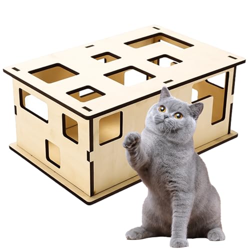 Katzenspielzeug Selbstbeschäftigung, Interaktives Katzenspielzeug Box, Intelligenzspielzeug Katzen, Katze Selbst Unterhaltung Spielzeug Box Futterspielzeug Katze Interaktives Spielzeug Für Katzen von MEYAGOT