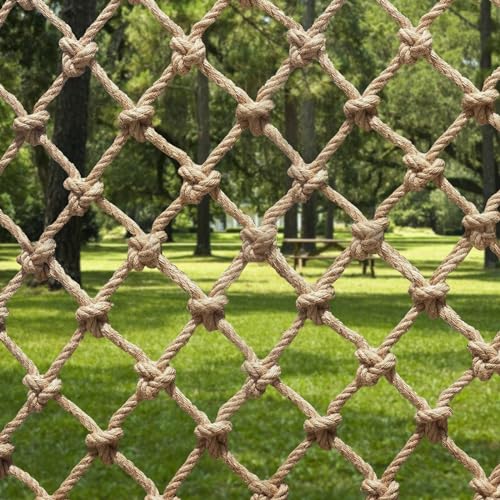 MEYAGOT Kinder Sicherheitsnetz, Hanfseilnetz, Schutznetz Kindersicherheitsnetz Kletternetz Sicherheit Schutzhanfseil Net Für Fotowanddekoration Hindernisschutz Kletterschaukel (8mm Seil, 10 cm-Loch) von MEYAGOT