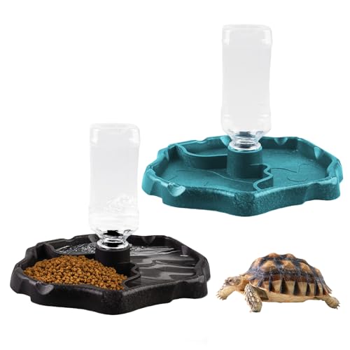 MEYAGOT Schildkröten Wasserschale,2 Stücke Reptilien Schildkröte Futternapf,Reptilien Wasserspender,Schildkröten Wasserspender Für Schildkröten,Hamster,Eidechse,Geckos,Schlangen,Frösche von MEYAGOT