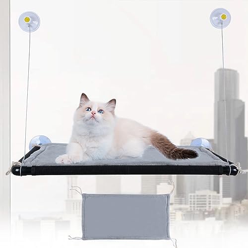 MEYDLL Katzen Hängematte Fenster, Extra Stabiler Fensterliege für Katzen, Katzen Fensterliege bis 25 kg, Katzenbett mit 4 Große Saugnäpfe, Katzenbett Fensterbank für Klein Hund MEYDLL Katzen Hängematte Fenster, Extra Stabiler Fensterliege für Katzen, Katzen Fensterliege bis 25 kg, Katzenbett mit 4 Große Saugnäpfe, Katzenbett Fensterbank für Klein Hund von MEYDLL