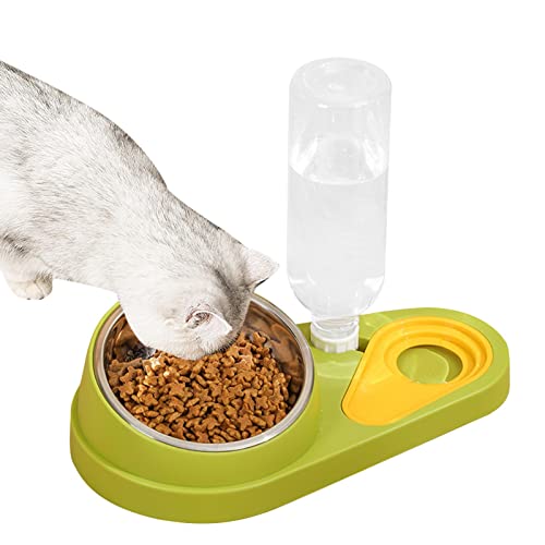 Erhöhtes Katzennapf-Set | Auslaufsichere Haustierschalen für Futter- und Wasserspender - Abgeschrägte Hundeschleifen-Katzenfutternäpfe zum Schutz der Haustierstacheln fjs von MFJS