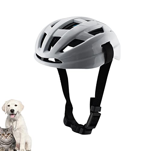 Hundehelme für kleine Hunde | Harter Helm für Motorrad, Haustierhelme mit atmungsaktivem, verstellbarem Belüftungsloch, Lichtgurt für Motorradfahren, Cosplay Mfjs von MFJS