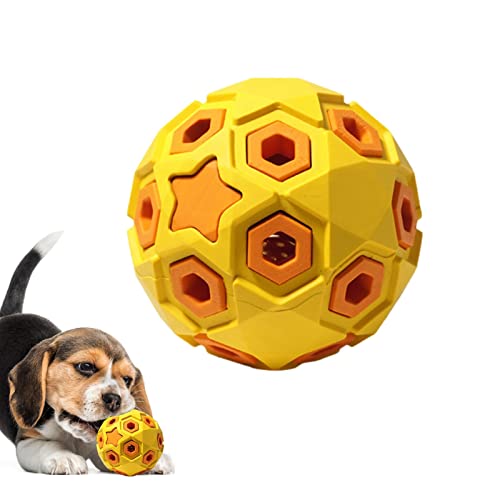 MFJS Hundebälle - Welpe quietschende Bälle | Interaktives und strapazierfähiges Kauspielzeug für Haustiere mit integrierter Glocke für kleine, mittelgroße und große Hunde beim Zahnen und Trainieren von MFJS