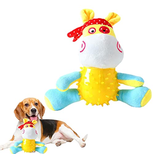 MFJS Quietschendes Hundespielzeug,Zahnreinigung Hundespielzeug - Hundespielzeug für allein zu Hause, Zähne putzen, Schleifen für kleine, große, mittelgroße Hunde und Welpen von MFJS