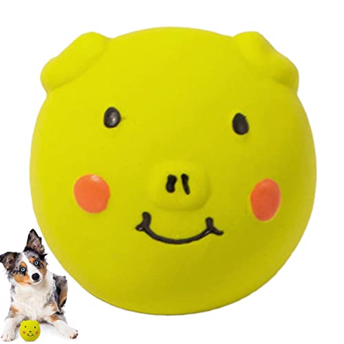 MFJS Quietschendes Spielzeug für kleine Hunde – Cartoon-Schweineform, Welpenball-Spielzeug, interaktives Haustier-Beißzubehör, niedliches Hundespielzeug für kleine, mittelgroße und große Rassen von MFJS