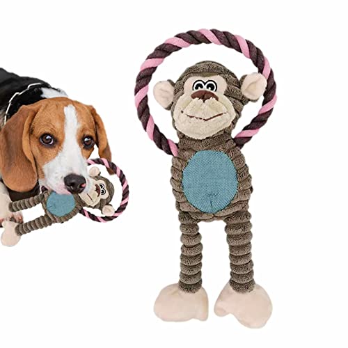 MFJS Seilschlepper Hundespielzeug | Tierspielzeug für Zahnkauer - Niedliche quietschende Plüschtiere mit BB-Ohrhörer für Welpen, kleine, mittlere und große Rassen von MFJS