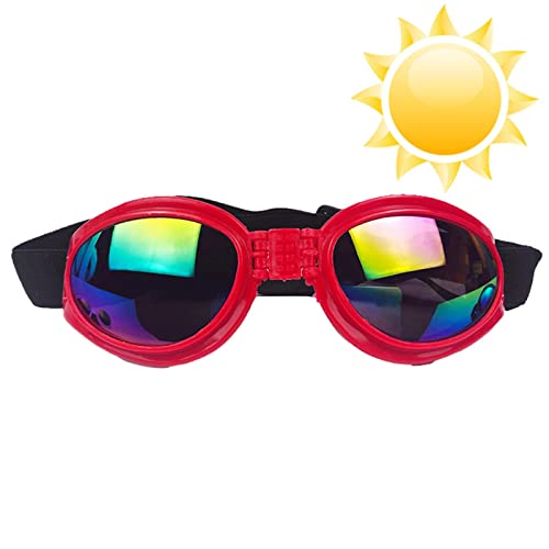 Sonnenbrille für Hunde, Katzen-Sonnenbrille, bequem, für kleine Hunderassen, UV-Schutzbrille, winddicht, beschlagfrei, für Hunde fjs von MFJS