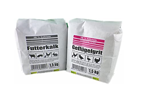 Futterkalk und Geflügelgrit Hühnergrit als Kombi in 1,5 kg und 10 kg (Grit + Kalk 1,5kg GP 1,95€/kg) von MFL Edderitz