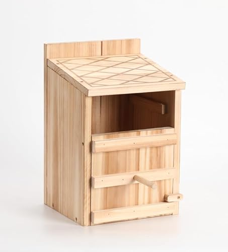 Eulenhaus Kreischeule Nistkasten - Große rechteckige Öffnung Vogelbox mit Befestigungsschrauben und Holzspänen - Einfache Montage Scheuneneule - Scheuneneule Häuser von MFLHWS