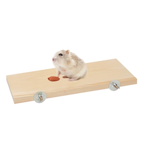 MFUOE Hamster Holzplattform Rechteck Naturholz Ständer Plattform Kleintiere Käfig Sitzstangen Plattform für Rennmäuse Chinchilla Hamster von MFUOE