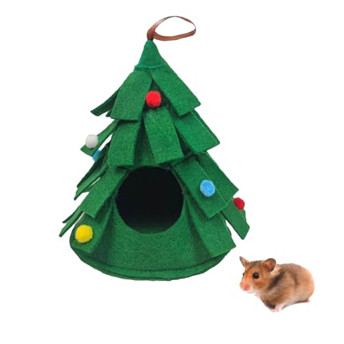 MFUOE Hamster-Weihnachtsnest, warmes Tier, mehrfarbig, Bett, Weihnachtsbaum-Form, Haus, kleiner Käfig, Zubehör für Haustierbedarf, Spielzeug, Chinchilla von MFUOE