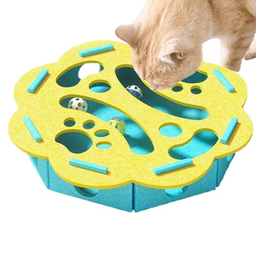 MFYOUPK Katzen Puzzle Futterball | Filz Jagdspiel Indoor Spielzeug Für Katzen | Unterhaltsames Bereicherungsspiel Für Kätzchen Bewegung Training | Bei Langeweile Für Zu Hause Reise Füttern MFYOUPK Katzen Puzzle Futterball | Filz Jagdspiel Indoor Spielzeug Für Katzen | Unterhaltsames Bereicherungsspiel Für Kätzchen Bewegung Training | Bei Langeweile Für Zu Hause Reise Füttern von MFYOUPK