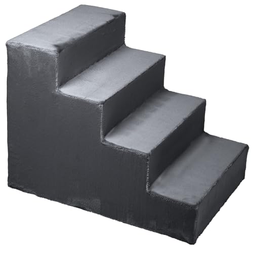 Hundetreppe für kleine Hunde, Höhe 45 cm - Leiter 4 Stufen, gepolstert mit flauschigem Stoff, der Fell imitiert, tragbar - Plattform für Sofa, Bett für Hund, Katze, kleine, ältere Tiere von MG Design
