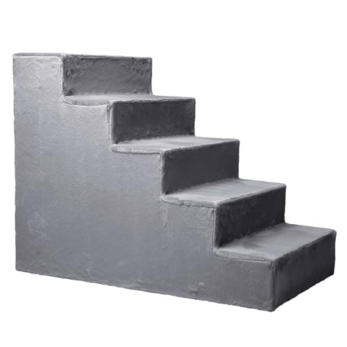 Hundetreppe für kleine Hunde, Höhe 56 cm - Leiter 5 Stufen, gepolstert mit flauschigem Stoff, der Fell imitiert, tragbar - Plattform für Sofa, Bett für Hund, Katze, kleine, ältere Tiere Hundetreppe für kleine Hunde, Höhe 56 cm - Leiter 5 Stufen, gepolstert mit flauschigem Stoff, der Fell imitiert, tragbar - Plattform für Sofa, Bett für Hund, Katze, kleine, ältere Tiere von MG Design