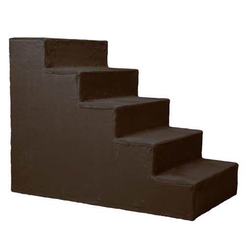 Hundetreppe für kleine Hunde, Höhe 56 cm - Leiter 5 Stufen, gepolstert mit flauschigem Stoff, der Fell imitiert, tragbar - Plattform für Sofa, Bett für Hund, Katze, kleine, ältere Tiere Hundetreppe für kleine Hunde, Höhe 56 cm - Leiter 5 Stufen, gepolstert mit flauschigem Stoff, der Fell imitiert, tragbar - Plattform für Sofa, Bett für Hund, Katze, kleine, ältere Tiere von MG Design