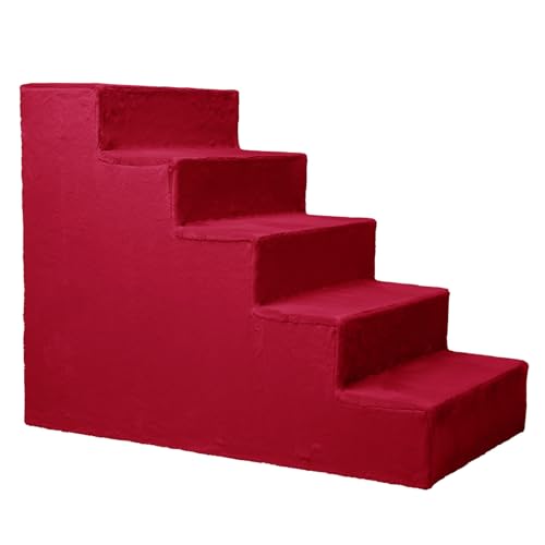 Hundetreppe für kleine Hunde, Höhe 56 cm - Leiter 5 Stufen, gepolstert mit flauschigem Stoff, der Fell imitiert, tragbar - Plattform für Sofa, Bett für Hund, Katze, kleine, ältere Tiere Hundetreppe für kleine Hunde, Höhe 56 cm - Leiter 5 Stufen, gepolstert mit flauschigem Stoff, der Fell imitiert, tragbar - Plattform für Sofa, Bett für Hund, Katze, kleine, ältere Tiere von MG Design