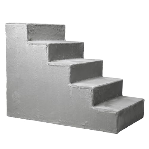 Hundetreppe für kleine Hunde, Höhe 56 cm - Leiter 5 Stufen, gepolstert mit flauschigem Stoff, der Fell imitiert, tragbar - Plattform für Sofa, Bett für Hund, Katze, kleine, ältere Tiere Hundetreppe für kleine Hunde, Höhe 56 cm - Leiter 5 Stufen, gepolstert mit flauschigem Stoff, der Fell imitiert, tragbar - Plattform für Sofa, Bett für Hund, Katze, kleine, ältere Tiere von MG Design