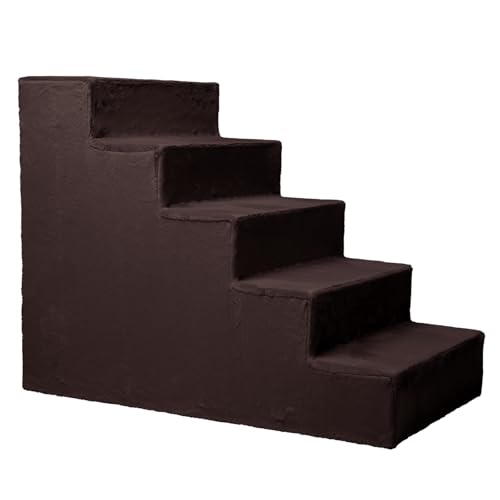 Hundetreppe für kleine Hunde, Höhe 56 cm - Leiter 5 Stufen, gepolstert mit flauschigem Stoff, der Fell imitiert, tragbar - Plattform für Sofa, Bett für Hund, Katze, kleine, ältere Tiere Hundetreppe für kleine Hunde, Höhe 56 cm - Leiter 5 Stufen, gepolstert mit flauschigem Stoff, der Fell imitiert, tragbar - Plattform für Sofa, Bett für Hund, Katze, kleine, ältere Tiere von MG Design