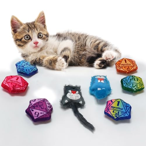 MGCUTIMAL Katzenminze-Katzenspielzeug mit Knistergeräusch, weicher Plüsch, Katzenminz-Kicker-Spielzeug für Indoor-Kätzchen (8 Farben) von MGCUTIMAL