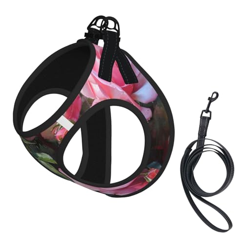 Haustier-Leine, reflektierend, verstellbar, weiches Netzgewebe, atmungsaktiv, für tägliche Spaziergänge, Rosa von MGGAklp