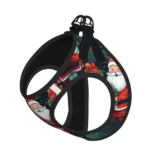 Haustier-Leine mit niedlichem Weihnachtsmann-Druck, reflektierend, verstellbar, weiches Netzgewebe, atmungsaktiv für tägliche Spaziergänge von MGGAklp