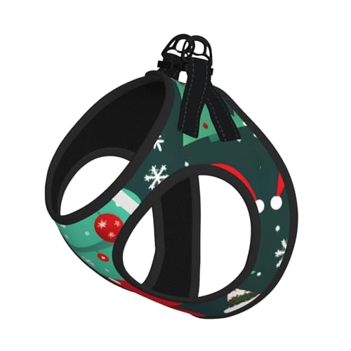 Hundeleine mit Weihnachtsbaum- und Schneemann-Druck, reflektierend, verstellbar, weiches Netzgewebe, atmungsaktiv für tägliche Spaziergänge von MGGAklp