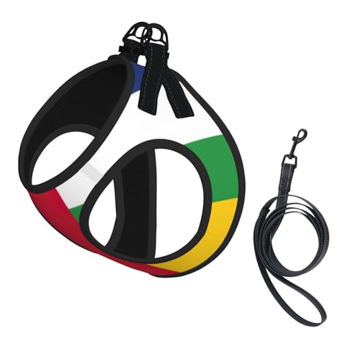 Hundeleine mit zentralafrikanischer Flagge, reflektierend, verstellbar, weiches Netzgewebe, atmungsaktiv für den täglichen Spaziergang von MGGAklp