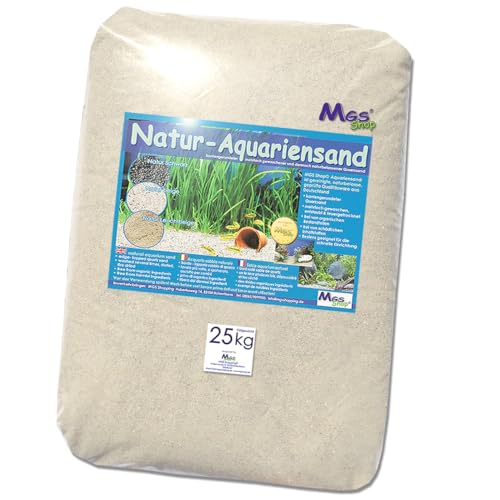 MGS SHOP Aquariensand 25kg gerundet Natur BEIGE geprüfte Qualität Körnung (0.1-0.3mm) von MGS SHOP