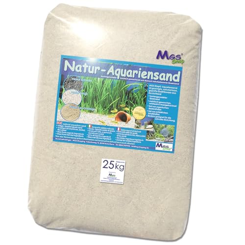 MGS SHOP Aquariensand 25kg gerundet Natur BEIGE geprüfte Qualität Körnung (0.5-1mm) von MGS SHOP