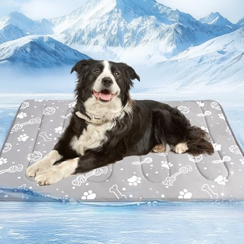 MH MYLUNE HOME Upgrade Kühlmatte für Haustiere, 111,8 x 81,3 cm, Arc-Chill faserverstärkte Polsterung, wärmeabsorbierende, farbwechselnde Haustierunterlage, faltbar/waschbar, Sommerbett MH MYLUNE HOME Upgrade Kühlmatte für Haustiere, 111,8 x 81,3 cm, Arc-Chill faserverstärkte Polsterung, wärmeabsorbierende, farbwechselnde Haustierunterlage, faltbar/waschbar, Sommerbett von MH MYLUNE HOME