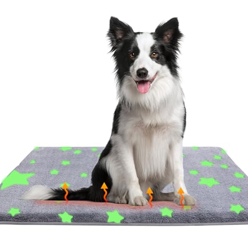 Selbstheizende Bettmatte für große Hunde, 91,4 x 58,4 cm, Graphenfasern und im Dunkeln leuchtender Stoff, Haustierbettunterlage für Käfigkäfig, abnehmbarer, waschbarer Bezug, rutschfeste Unterseite, Selbstheizende Bettmatte für große Hunde, 91,4 x 58,4 cm, Graphenfasern und im Dunkeln leuchtender Stoff, Haustierbettunterlage für Käfigkäfig, abnehmbarer, waschbarer Bezug, rutschfeste Unterseite, von MH MYLUNE HOME
