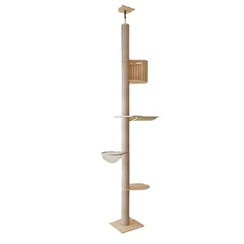 MH-RING Kletterbaum mit Reichweite vom Boden bis zur Decke, Katzen Kratzbaum Extra Groß mit Ø12 cm Sisal Säulen Kletterbaum Deckenhoch Höhenverstellbar, Katzenbaum mit Sisalsäulen, 40 x40 x 270-320 cm MH-RING Kletterbaum mit Reichweite vom Boden bis zur Decke, Katzen Kratzbaum Extra Groß mit Ø12 cm Sisal Säulen Kletterbaum Deckenhoch Höhenverstellbar, Katzenbaum mit Sisalsäulen, 40 x40 x 270-320 cm von MH-RING