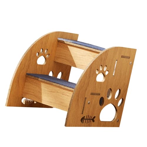 Haustiertreppe aus Holz für kleine Hunde, Katzen und ältere Haustiere, mit rutschfesten Teppichoberflächen für hohe Couch von MHADBKH