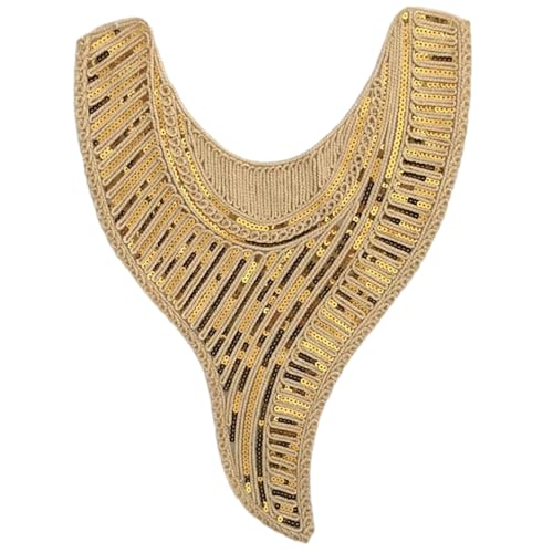 Stilvoller Spitzenbesatz, Kragen mit Paillettenapplikationen, zum Aufnähen, für formelle Hochzeitskleider, Nähzubehör Stilvoller Spitzenbesatz, Kragen mit Paillettenapplikationen, zum Aufnähen, für formelle Hochzeitskleider, Nähzubehör von MHADBKH