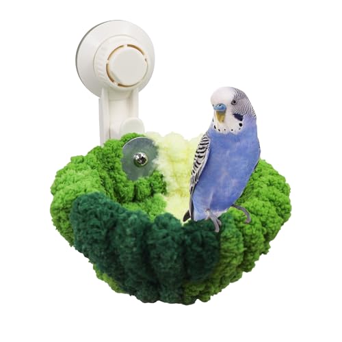 MHLLGN Vogelnest für Käfig, Vogelbett für Käfig mit Saugnapf und Flaum, Zuchtsittichkäfig Zubehör für Wellensittiche, Lovebird, Papageien, Kanarienvögel, Finken und andere kleine Vögel von MHLLGN