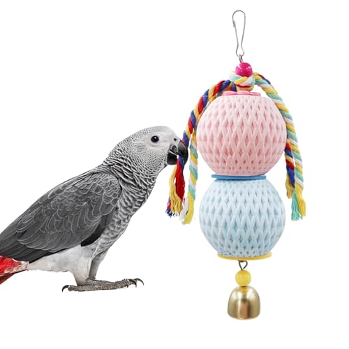 Vogelschnabel-Schleifstein, Papageien-Kauspielzeug mit Glocken, Vogelspielzeug, Käfigzubehör für Graupapageien, Wellensittiche, Amazonas-Papageien, Nymphensittiche, Lovebirds, Conures, Quäker, kleine Vogelschnabel-Schleifstein, Papageien-Kauspielzeug mit Glocken, Vogelspielzeug, Käfigzubehör für Graupapageien, Wellensittiche, Amazonas-Papageien, Nymphensittiche, Lovebirds, Conures, Quäker, kleine von MHLLGN