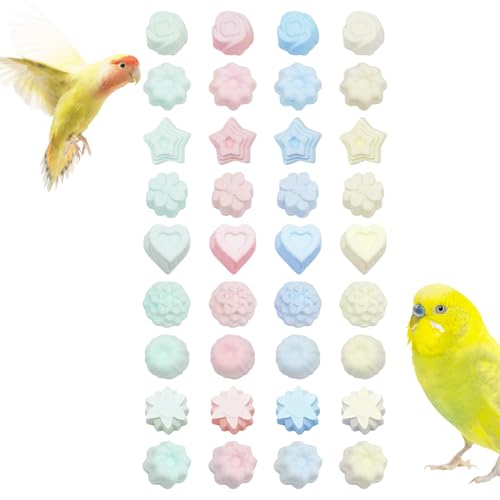Vogelschnabel-Schleifstein mit zufälliger Farbe und Form, Vogelspielzeug, Papageienspielzeug, Kauspielzeug für Wellensittiche, Nymphensittiche, Sittiche, Sittiche, kleine bis mittelgroße Vögel, 18 von MHLLGN
