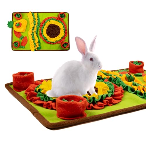 MHTTEC Futtermatte für Kaninchen, Sonnenblumen, Karotten, Kaninchen, Heu, Futterspender, Futterspender, Spielzeug für Kaninchen, Meerschweinchen, Chinchillas, Frettchen von MHTTEC