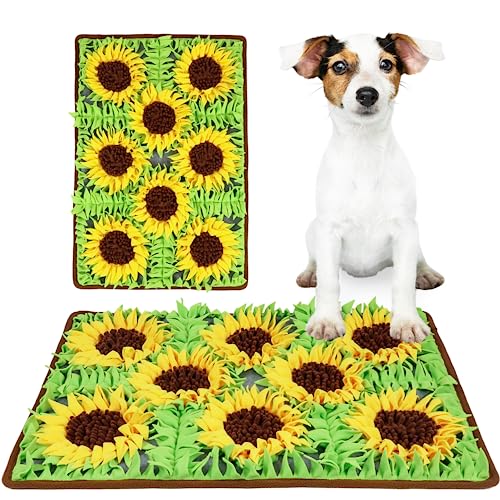 MHTTEC Snuffle Mat for Dogs, Sunflower 75 x 50 cm Enrichment Dog Sniffing Mat Interactive Dog Feeding Mats for Natural Foragaing Skills and Stress Relief Small/Medium/Large Dogs von MHTTEC