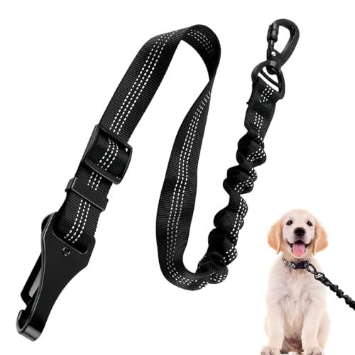 Hunde-Sicherheitsgurt, verstellbares Hunde-Autogeschirr, Hakenverschluss und Sicherheitsgurtschnalle, Auto-Sicherheitsgurt, strapazierfähig, mit stoßfestem, elastischem Nylon-Bungee-Puffer (Schwarz) Hunde-Sicherheitsgurt, verstellbares Hunde-Autogeschirr, Hakenverschluss und Sicherheitsgurtschnalle, Auto-Sicherheitsgurt, strapazierfähig, mit stoßfestem, elastischem Nylon-Bungee-Puffer (Schwarz) von MHYMX