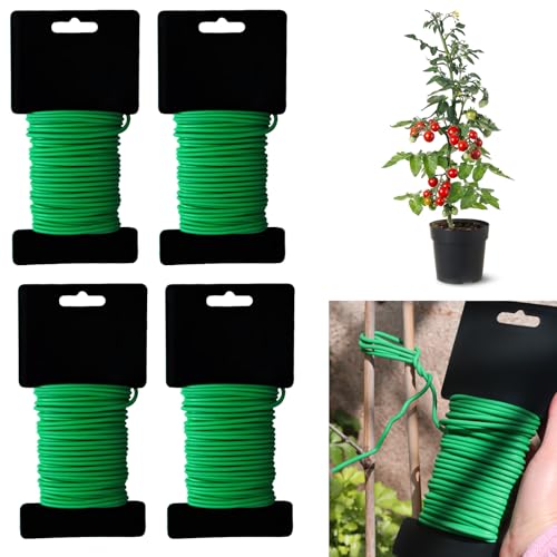 MHYMX Gartendraht, 4 Stück Pflanzendraht für Low Stress Training 2,5mm X 10m Bindedraht Grün Weich Blumendraht zum Binden Rund Dicke Pflanzenbinder für Gartenkletterer Weinreben Sträucher MHYMX Gartendraht, 4 Stück Pflanzendraht für Low Stress Training 2,5mm X 10m Bindedraht Grün Weich Blumendraht zum Binden Rund Dicke Pflanzenbinder für Gartenkletterer Weinreben Sträucher von MHYMX
