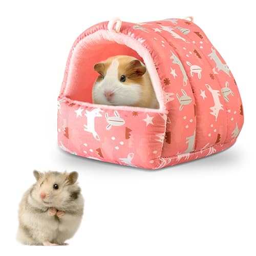 Meerschweinchenbett, großes Kaninchenbett, warmes Meerschweinchen-Versteck gemütliches Hamsterhaus, Meerschweinchen, Käfigzubehör, Kaninchen, Winternest, Kleintierbett für Frettchen, Igel, Chinchilla von MHYMX