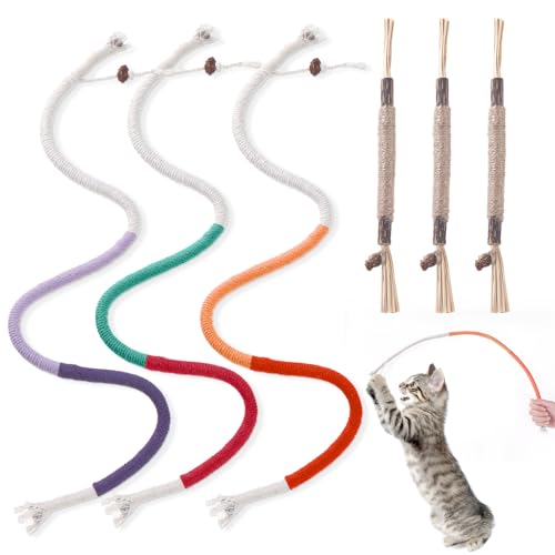 MHYOYHS Sisalseil Katzenspielzeug Bissfestes Spielzeug Katzenspielzeug Katzen Sichere Zahnreinigung Kauen 5 Pack Katzenspielzeug für gelangweilte Innenräume von MHYOYHS