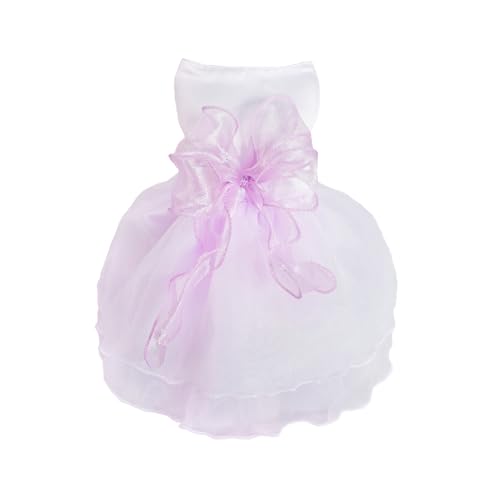 Hundekleid Hochzeitskleid für Hunde Luxus Welpenrock Hundekleidung Prinzessin Kleider Sommer Welpenkleider HundeHochzeit Abendkleider Fliege Kleider Bowknot Kleid für kleine Hundemädchen(L, Lila) von MHaustlie