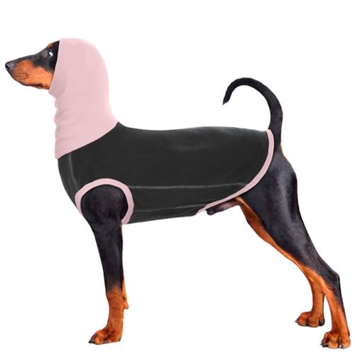 Mhaustlie Hundepullover Für Mittlerer Hund Superweiches Windhund Pullover Warm Hundemantel Fleece Whippet Pullover Fleece-Weste, Stretch-Sweatshirt Hundepullover Rollkragen (Dunkelgrau, L) von MHaustlie