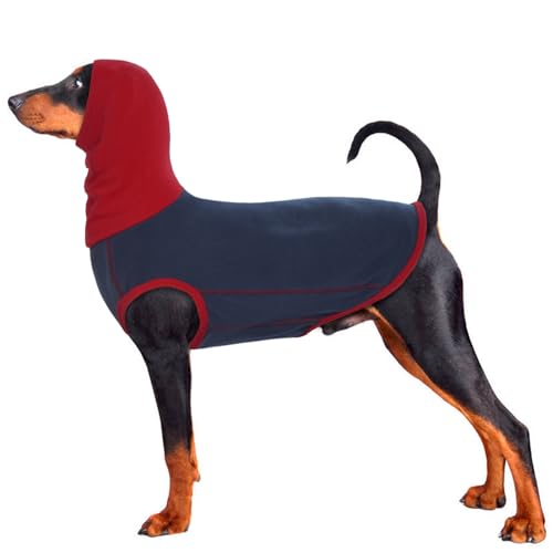Mhaustlie Hundepullover Für Mittlerer Hund Superweiches Windhund Pullover Warm Hundemantel Fleece Whippet Pullover Fleece-Weste, Stretch-Sweatshirt Hundepullover Rollkragen (Dunkelblau, M) von MHaustlie