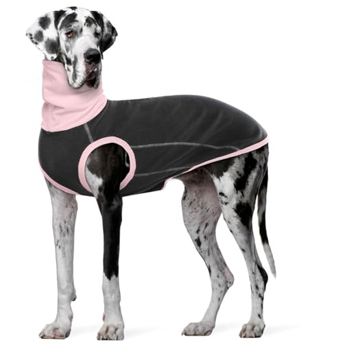 MHaustlie Hundepullover Großer Hund Rollkragenpullover Windhund Hundepullover Rot Warm Strickpullover Hund Groß Fleece Hunde Pullover Winter Warme Sweatshirt Hunde Wintermantel (Dunkelgrau, 3XL) von MHaustlie