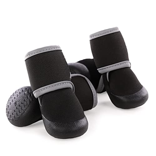 Hundeschuhe Pfotenschutz,Pfotenschutz für Hunde, Hundeschuhe mit Rutschfester Sohle und Reflektierendem Riemen, Rutschfester Pfotenschutz für kleine, Mittlere und Große Hunde, 4 Stück(2XL, Schwarz) Hundeschuhe Pfotenschutz,Pfotenschutz für Hunde, Hundeschuhe mit Rutschfester Sohle und Reflektierendem Riemen, Rutschfester Pfotenschutz für kleine, Mittlere und Große Hunde, 4 Stück(2XL, Schwarz) von MHaustlie